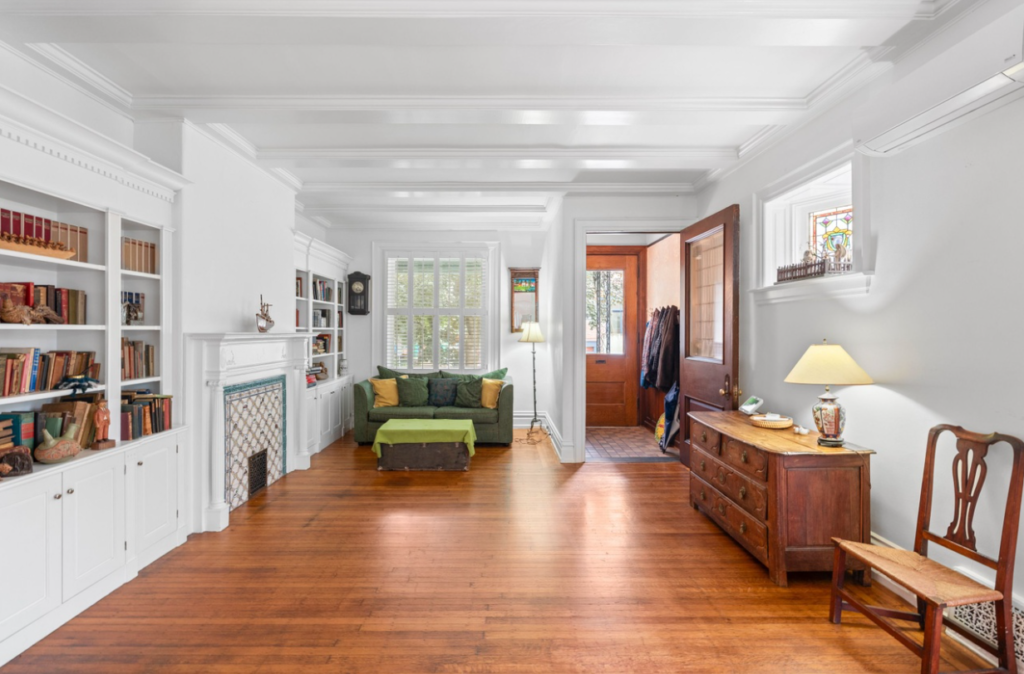 Restored and refinished natural wood flooring