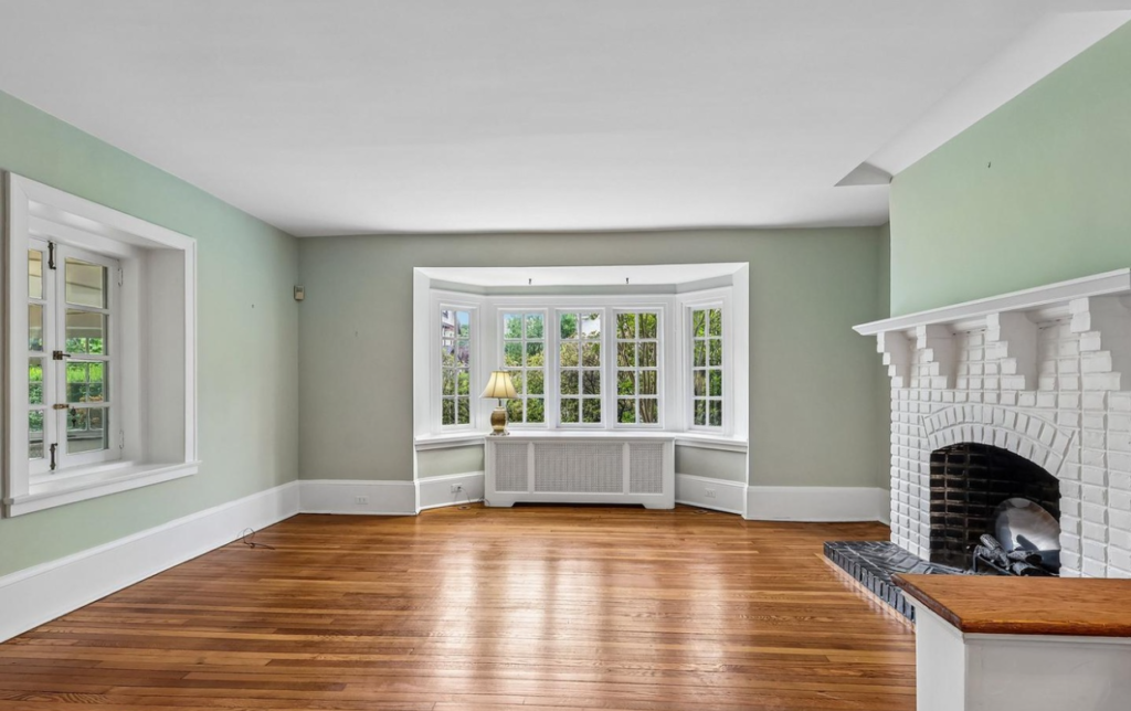 Newly polished wood flooring