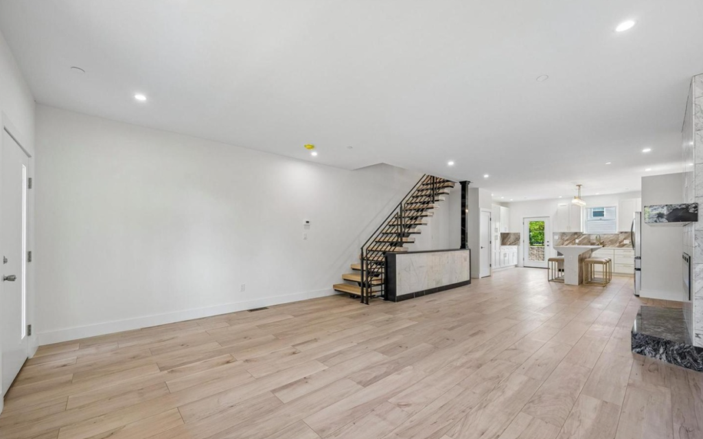 Light oak luxury vinyl plank flooring installed