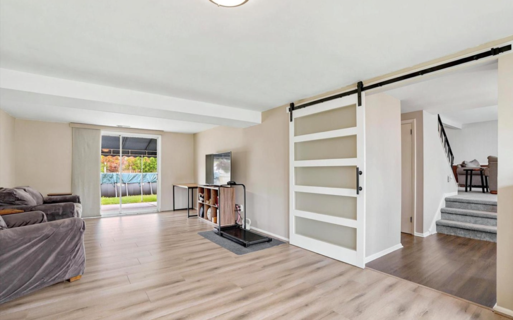 Completed luxury vinyl plank (LVP) flooring installation
